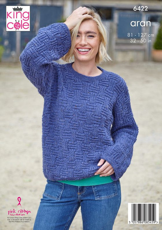 Aran Sweater patterns from King Cole 6422