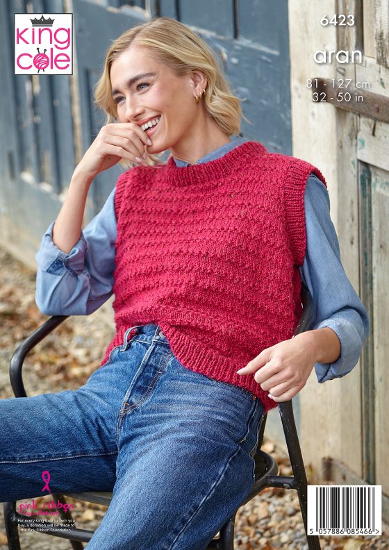 Aran Tank Top patterns from King Cole 6423