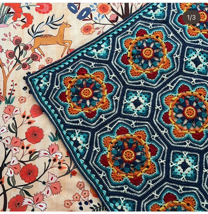 Persian Tiles Crochet Blanket pattern by Janie Crow