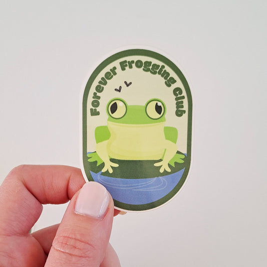 Forever Frogging Club Sticker | Joke Pun crochet & Knitting