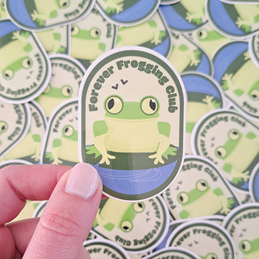 Forever Frogging Club Sticker | Joke Pun crochet & Knitting