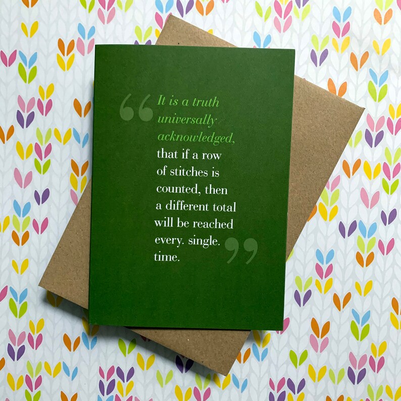 "It is a truth..." Greetings card | Tilly Flop Designs