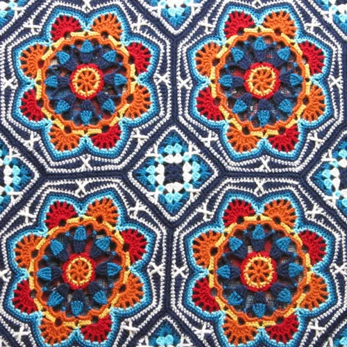 Persian Tiles Crochet Blanket pattern by Janie Crow