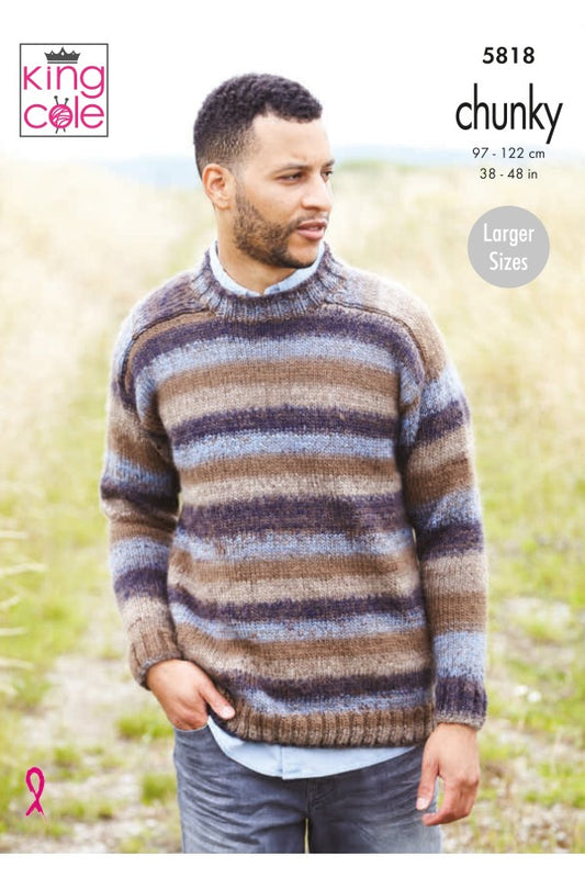 Chunky Mens sweater patterns from King Cole | 5818