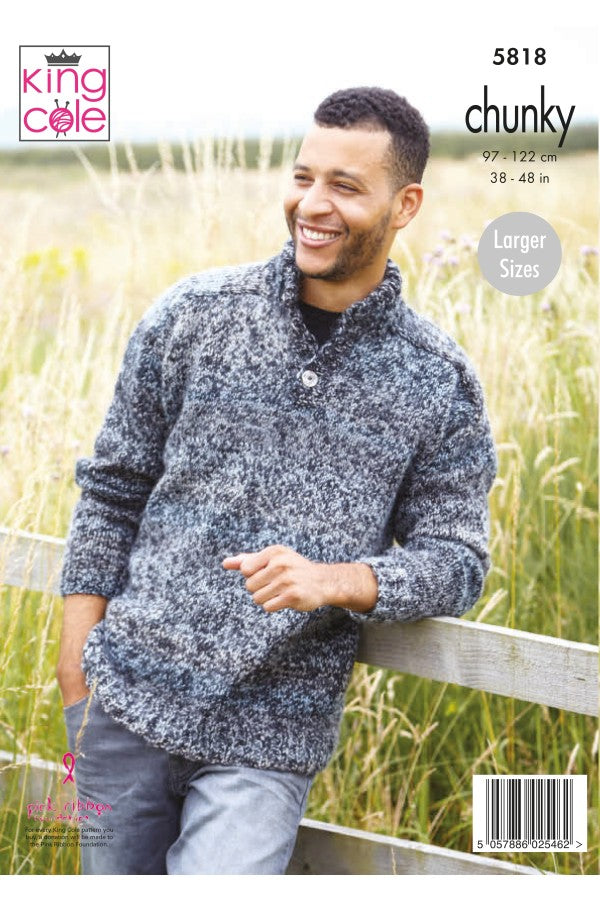 Chunky Mens sweater patterns from King Cole | 5818