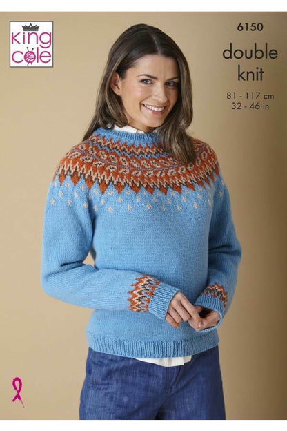 DK colour-work sweater patterns from King Cole | 6150