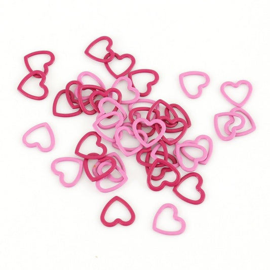 KnitPro Amour Metal Heart Stitch Markers | pack of 40