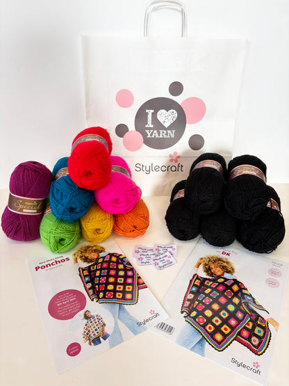 Crochet Poncho/ Blanket MAL kit from Stylecraft | pattern 10168